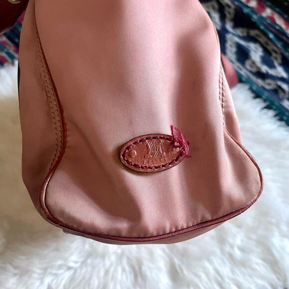 Celine Pink Nylon Triomphe Macadam Monogram Logo Shoulder Bag Purse 90's Y2K - Picture 11 of 16